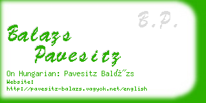 balazs pavesitz business card